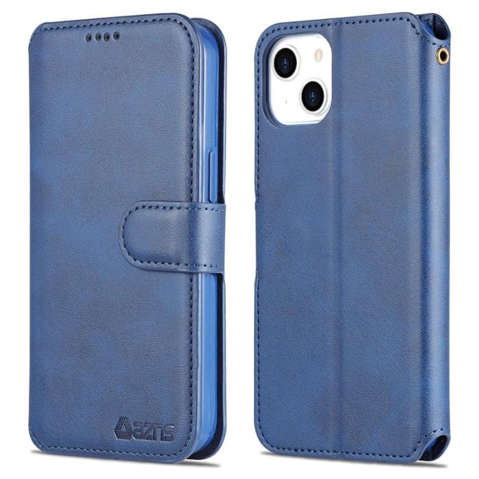AZNS - AZNS iPhone 13 Plånboksfodral Konstläder - Blå - Magnetisk stängning