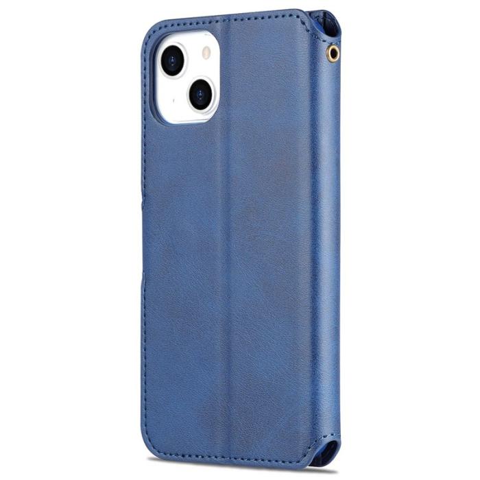 AZNS - AZNS iPhone 13 Plånboksfodral Konstläder - Blå - Magnetisk stängning