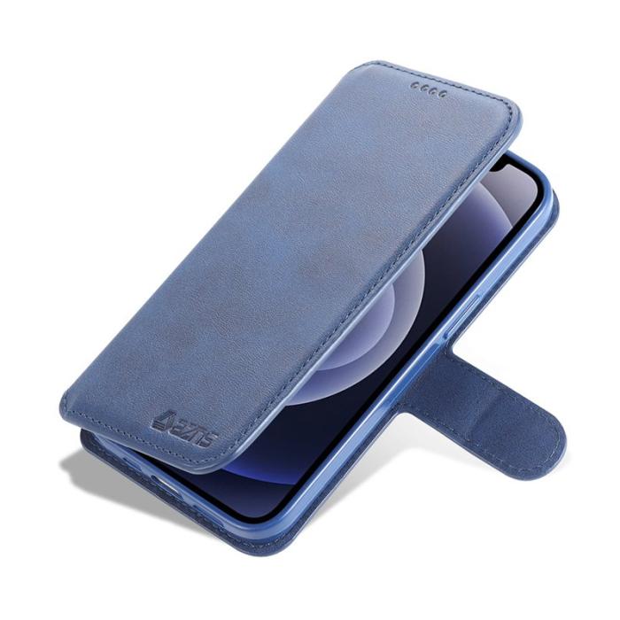 AZNS - AZNS iPhone 13 Plånboksfodral Konstläder - Blå - Magnetisk stängning