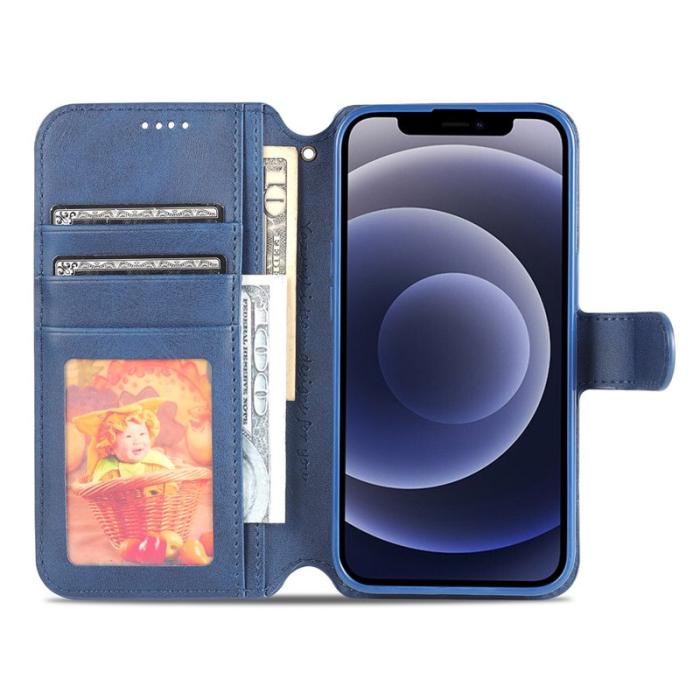 AZNS - AZNS iPhone 13 Plånboksfodral Konstläder - Blå - Magnetisk stängning
