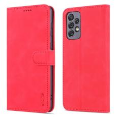 AZNS - AZNS Samsung Galaxy A73 5G Pl&aring;nboksfodral Konstl&auml;der - R&ouml;d