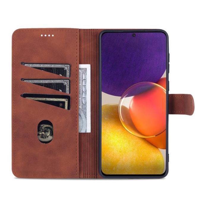 AZNS - AZNS Samsung Galaxy A73 5G Plånboksfodral Konstläder - Brun