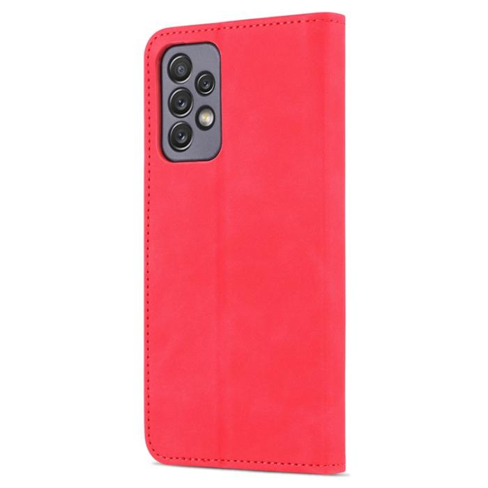 AZNS - AZNS Samsung Galaxy A73 5G Plånboksfodral Konstläder - Röd
