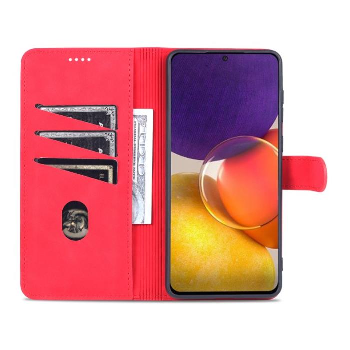 AZNS - AZNS Samsung Galaxy A73 5G Plånboksfodral Konstläder - Röd