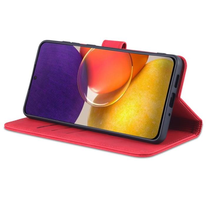 AZNS - AZNS Samsung Galaxy A73 5G Plånboksfodral Konstläder - Röd