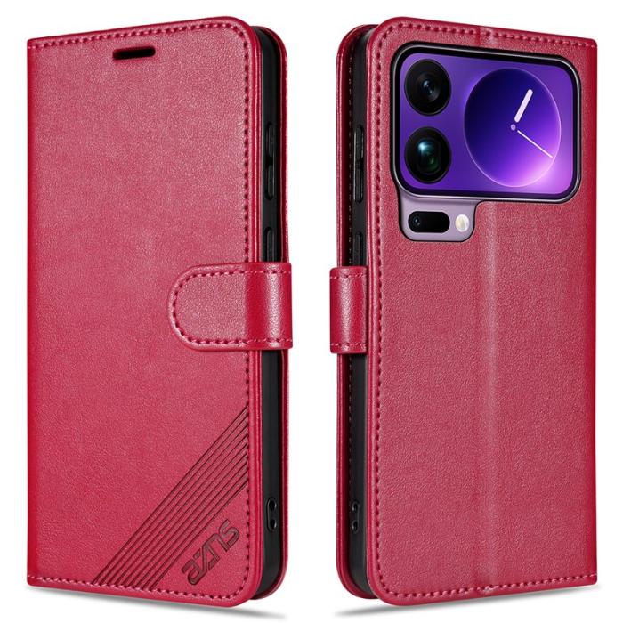 AZNS - AZNS Xiaomi 17 Pro Plånboksfodral Anti-Scratch Konstläder - Röd