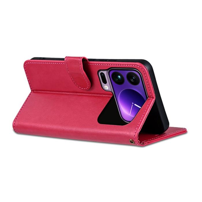 AZNS - AZNS Xiaomi 17 Pro Plånboksfodral Anti-Scratch Konstläder - Röd