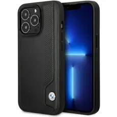BMW - BMW Mobilskal till iPhone 14 Pro L&auml;der Blue Dots - Svart
