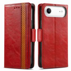 CASENEO - CASENEO iPhone Air Pl&aring;nboksfodral Konstl&auml;der St&auml;ll med RFID - R&ouml;d