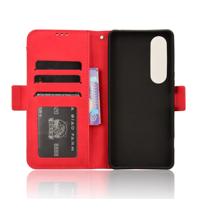 A-One Brand - Sony Xperia 1 VI Plånboksfodral Läder - Röd