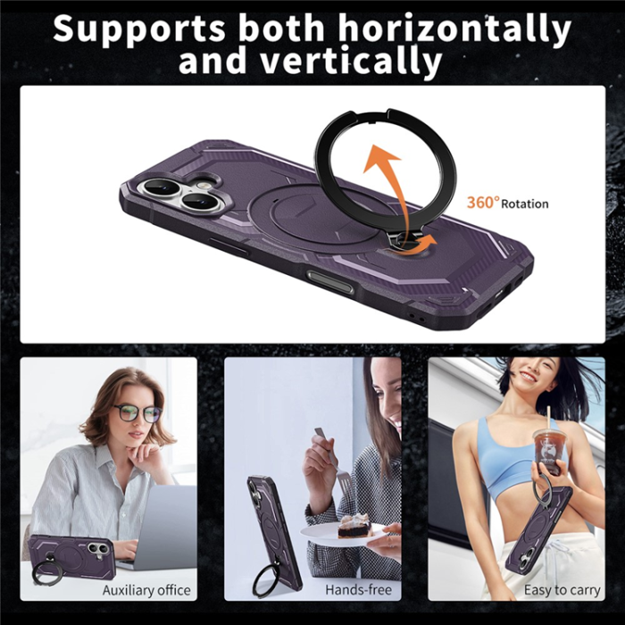 A-One Brand - iPhone 17 Mobilskal MagSafe Kickstand TPU + PC - Lila