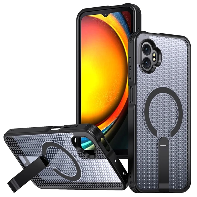 Mobilskal till Galaxy XCover 7 Pro Magsafe Grid Texture (Svart) | 2353 | AlltMobil