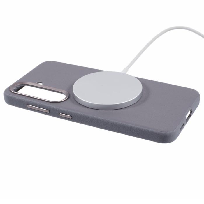 X-Level - X-LEVEL Mobilskal till Galaxy S25 MagSafe PU Läder Hård PC Grå