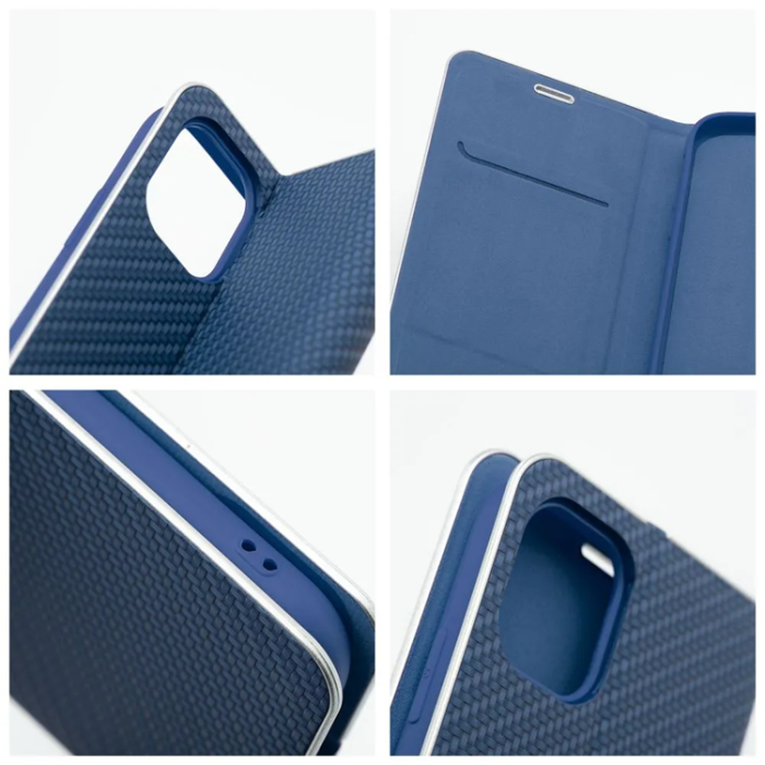 OEM - iPhone 16e Plånboksfodral Luna Carbon - Blå