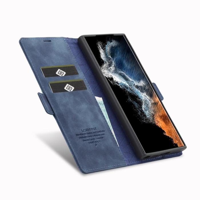 LC.imeeke - LC.IMEEKE Samsung Galaxy S25 Ultra Plånboksfodral Konstläder- Blå