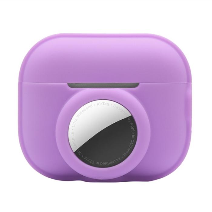 OEM - Airpods Pro 2 Skal 2-in-1 AirTag Silikon - Lila