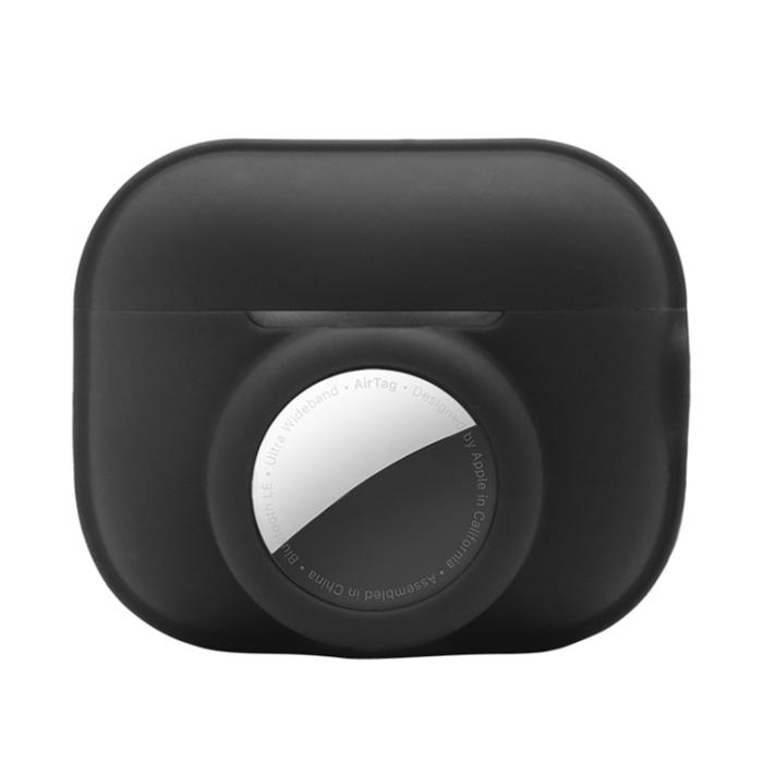 A-One Brand - Airpods Pro 2 Skal 2-in-1 AirTag Silikon - Svart
