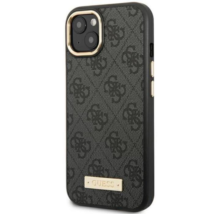 Guess - GUESS iPhone 14 Plus Mobilskal MagSafe Logo Plate - Svart