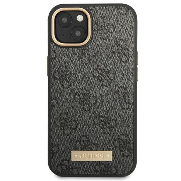 Guess - GUESS iPhone 14 Plus Mobilskal MagSafe Logo Plate - Svart