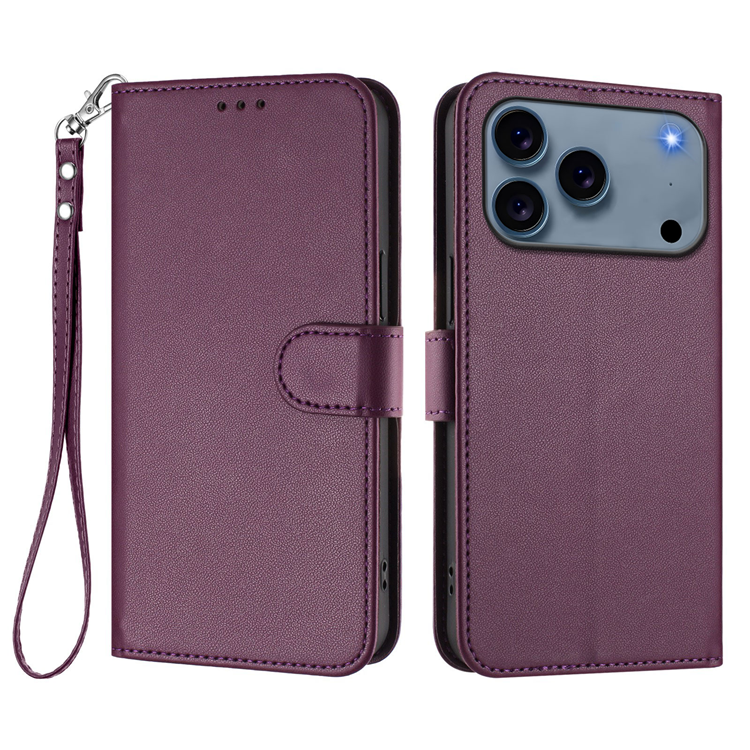 iPhone 17 Pro Max Plånboksfodral Läder med Handledsrem - Lila | 2353 | AlltMobil