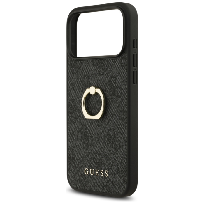 Guess - Guess iPhone 17 Pro Max Mobilskal Ringställ - Svart