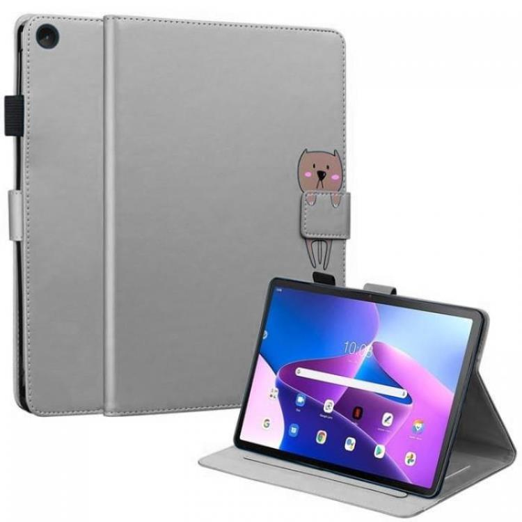 Lenovo Tab M10 GEN 3 Fodral Kortplatser PU-läder - Grå | 2353 | AlltMobil