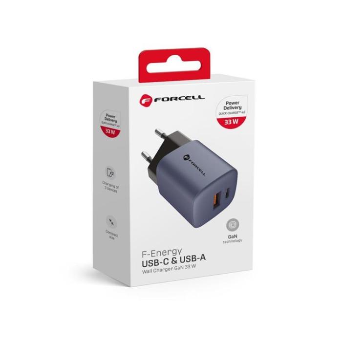 Forcell - Forcell F-Energy Snabbladdare GaN 33W 3A PD QC 4.0