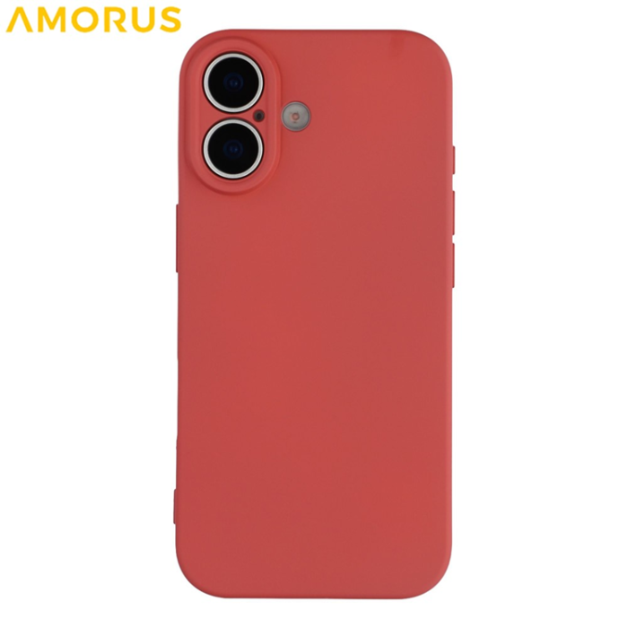 Amorus - AMORUS iPhone 17 Mobilskal Precise Cutouts TPU Fiber - Hagthornsröd