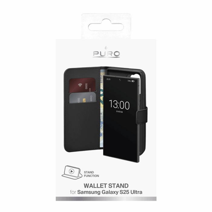 Puro - Puro Galaxy S25 Ultra Plånboksfodral med Flip - Svart