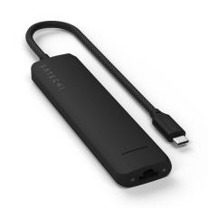 Satechi - Satechi 7-i-1 HUBB USB-C Slim Multiport Adapter med Ethernet - Svart