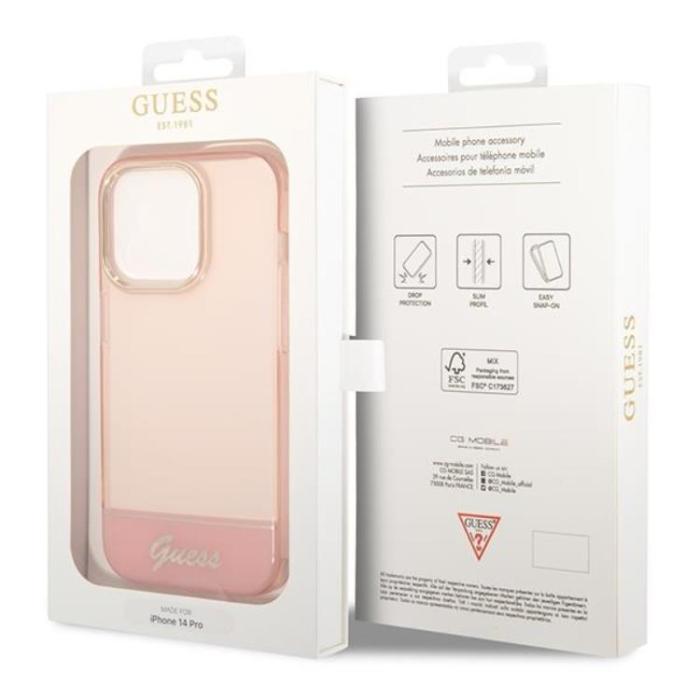 UTGATT1 - GUESS iPhone 14 Pro Max Skal Translucent - Rosa