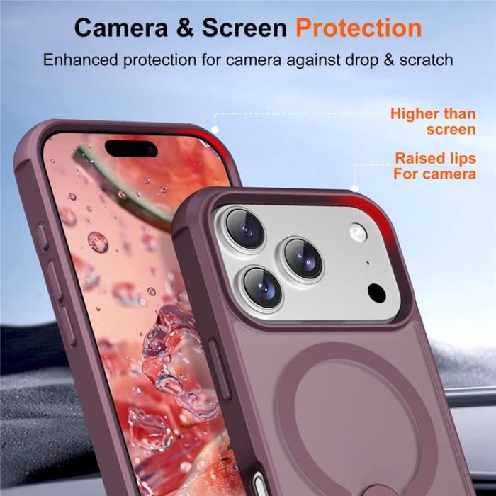 A-One Brand - iPhone 17 Pro Max Mobilskal MagSafe Kickstand - Vinröd