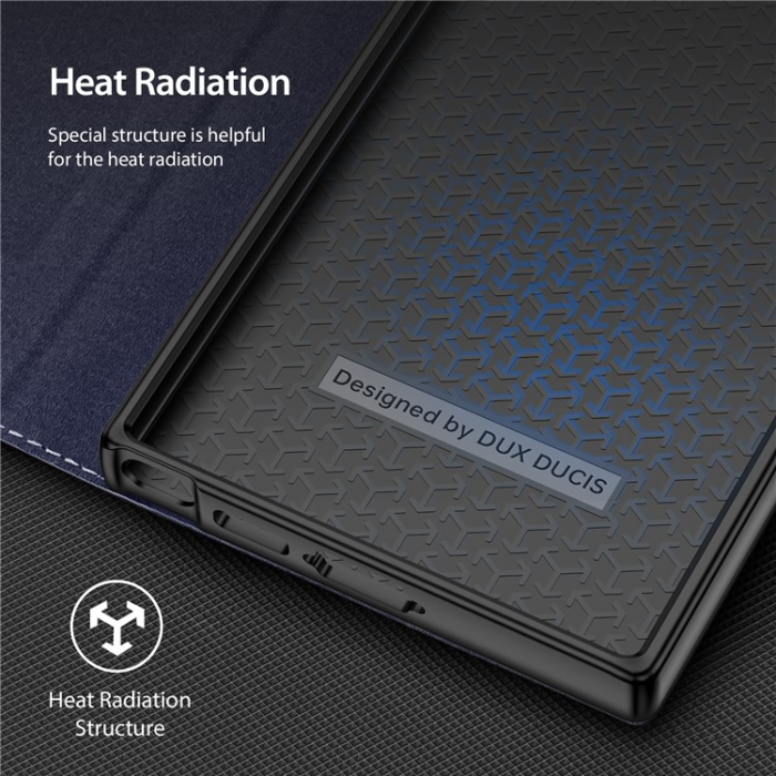 Dux Ducis - Dux Ducis Galaxy S23 Ultra Plånboksfodral Skin X2 Magnetic - Blå