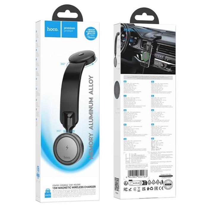 Hoco - Hoco MagSafe Bilhållare Instrumentbräda Trådlös Laddare 15W