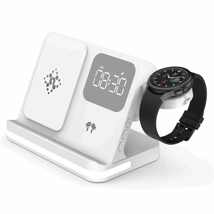 OEM - 3-in-1 Trådlös Laddare 15W Samsung Galaxy - Buds - Watch - Vit