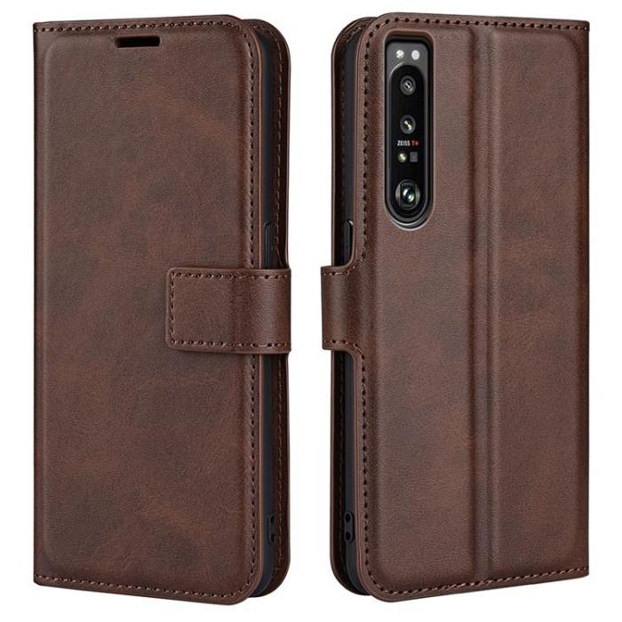 OEM - Sony Xperia 1 IV Plånboksfodral Flip Folio - Mörkbrun