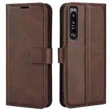 OEM - Sony Xperia 1 IV Plånboksfodral Flip Folio - Mörkbrun