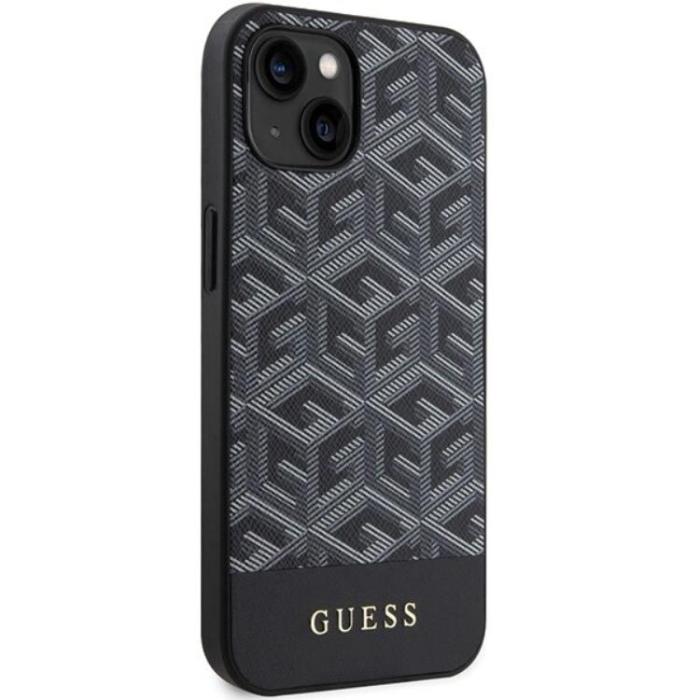 Guess - Guess iPhone 15/14/13 Mobilskal MagSafe GCube Stripes - Svart