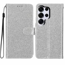 OEM - Samsung Galaxy S26 Ultra Pl&aring;nboksfodral Glitter Anti-Scratch Konstl&auml;der - Silver
