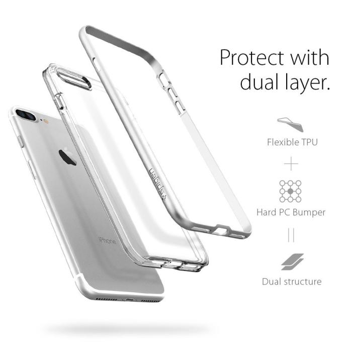 Spigen - SPIGEN Neo Hybrid Crystal Skal till Apple iPhone 7 Plus - Silver
