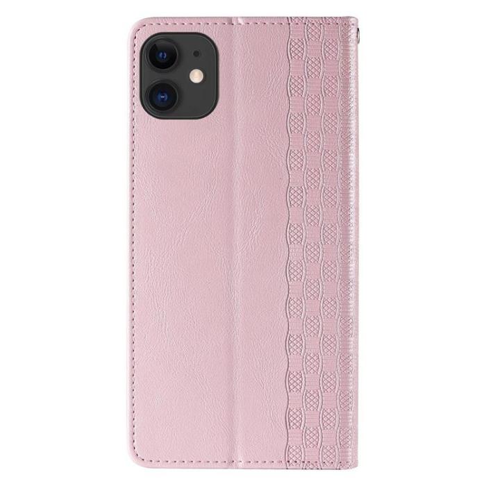 UTGATT - iPhone 12 Plånboksfodral Magnet Strap - Rosa