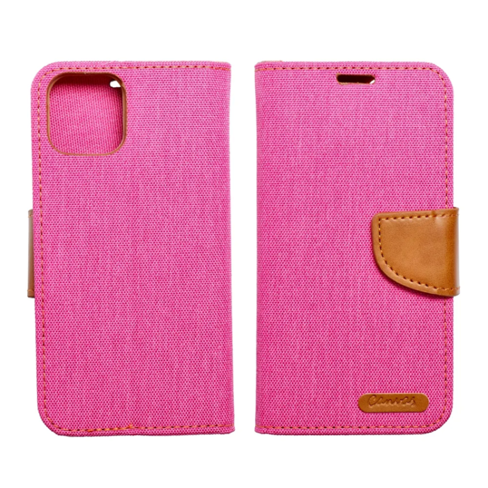 OEM - iPhone 16 Pro Plånboksfodral Canvas - Rosa