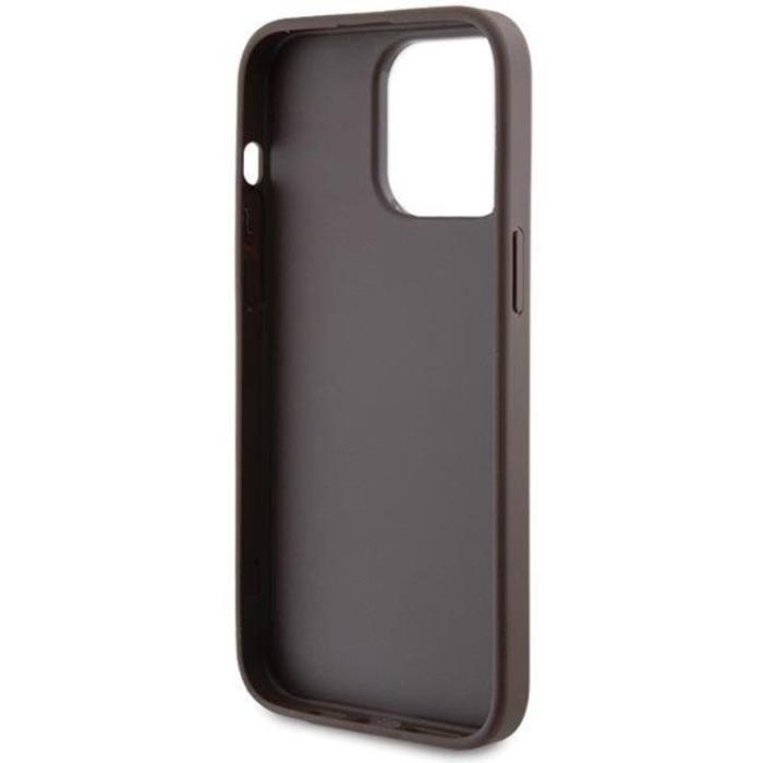 Guess - Guess iPhone 15 Pro Max Mobilskal Metall Gold Logo - Brun