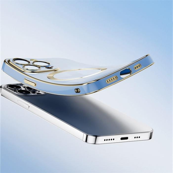 OEM - iPhone 14 Pro Max Magsafe Skal Gold Edge - Blå