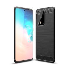 OEM - Carbon Fiber Brushed Skal för Galaxy S20 Ultra - Svart