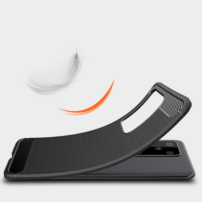 OEM - Carbon Fiber Brushed Skal för Galaxy S20 Ultra - Svart