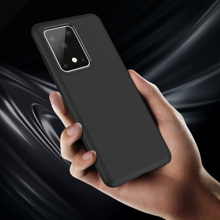 A-One Brand - Twill Texture Flexicase Skal till Samsung Galaxy S20 Ultra - Svart