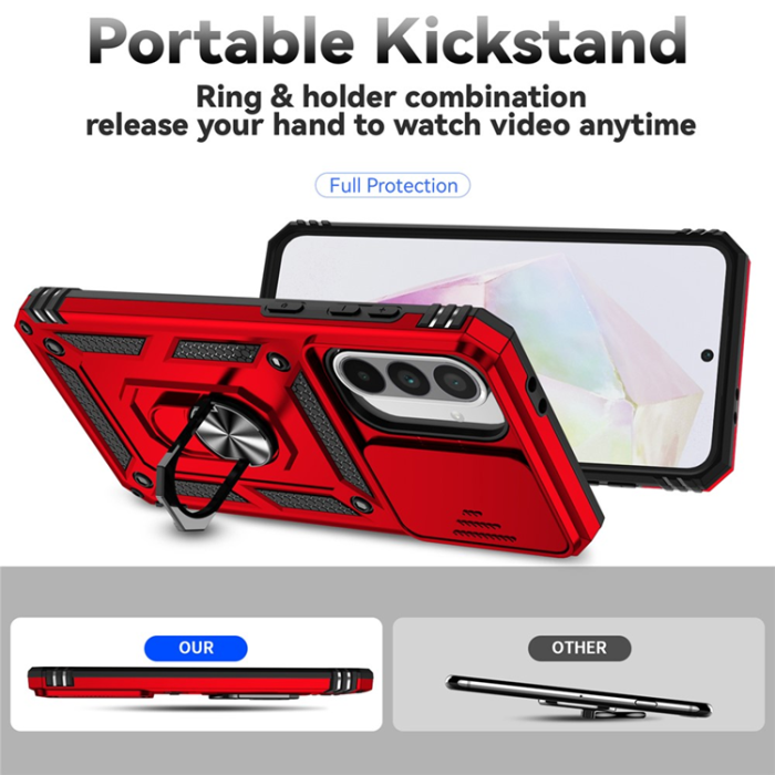 A-One Brand - Galaxy A36/A56 Mobilskal Kickstand PC + TPU - Röd