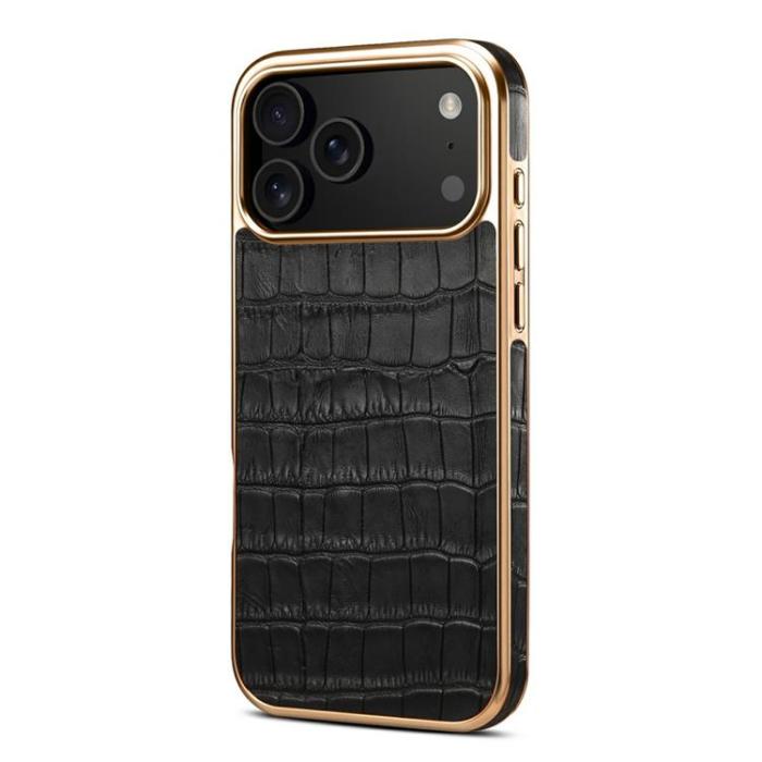 DENIOR - DENIOR iPhone 17 Pro Mobilskal Äkta Läder - Svart