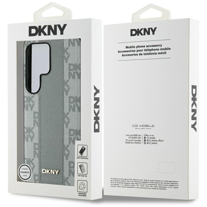 DKNY - DKNY Mobilskal till Galaxy S25 Ultra MagSafe Läder Checkered Pattern